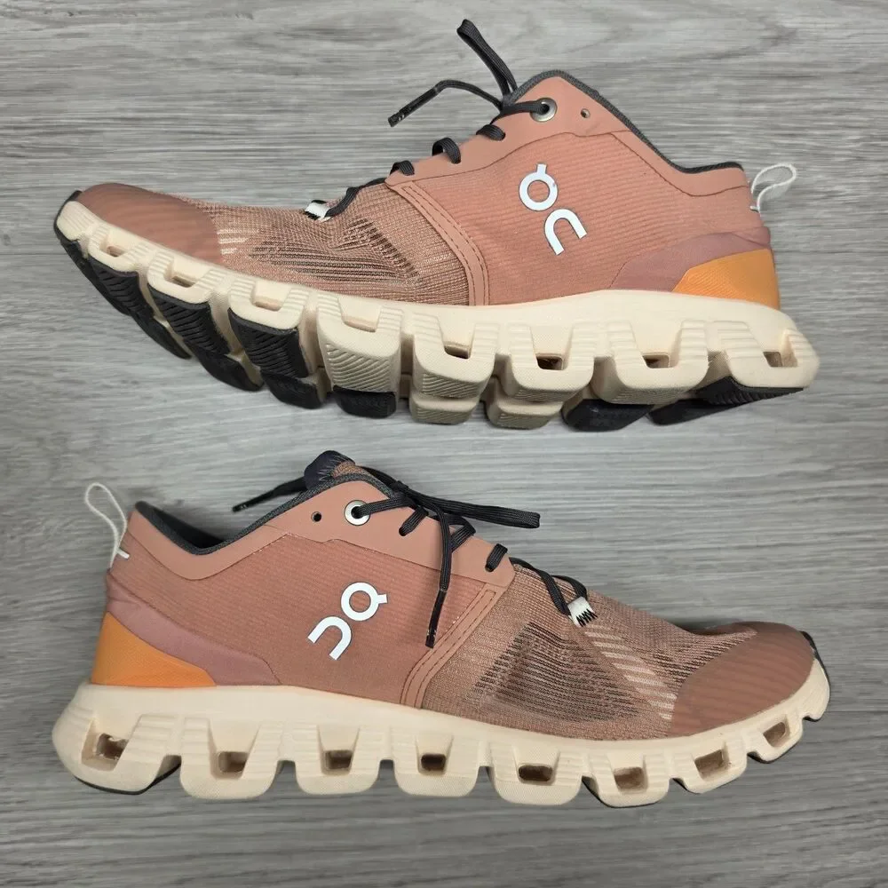 On Cloud X Shift Womens 8.5 Running Shoes Pink Bronze Orange Sneaker Athletic